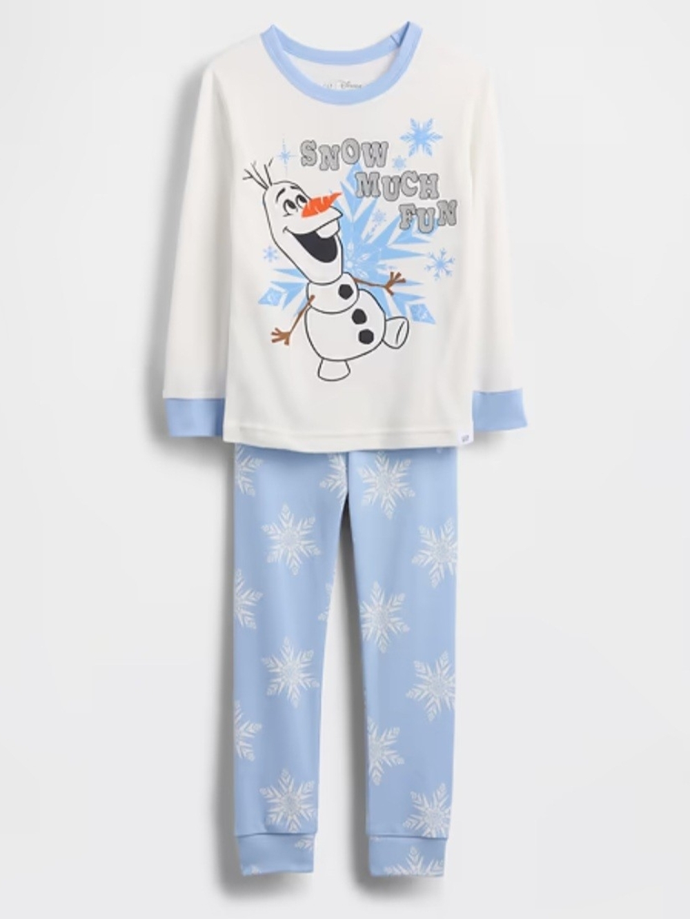 Disney Olaf Snowflake Pajama Set in Light Blue and White
